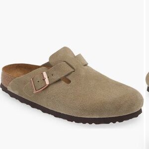 Birkenstock Beige Suede Slip-Ons